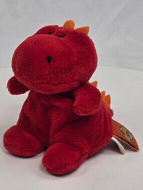 Small Red Dinosaur Plush Stuffed Animal 4" Adventure Planet Bean Bag Filled